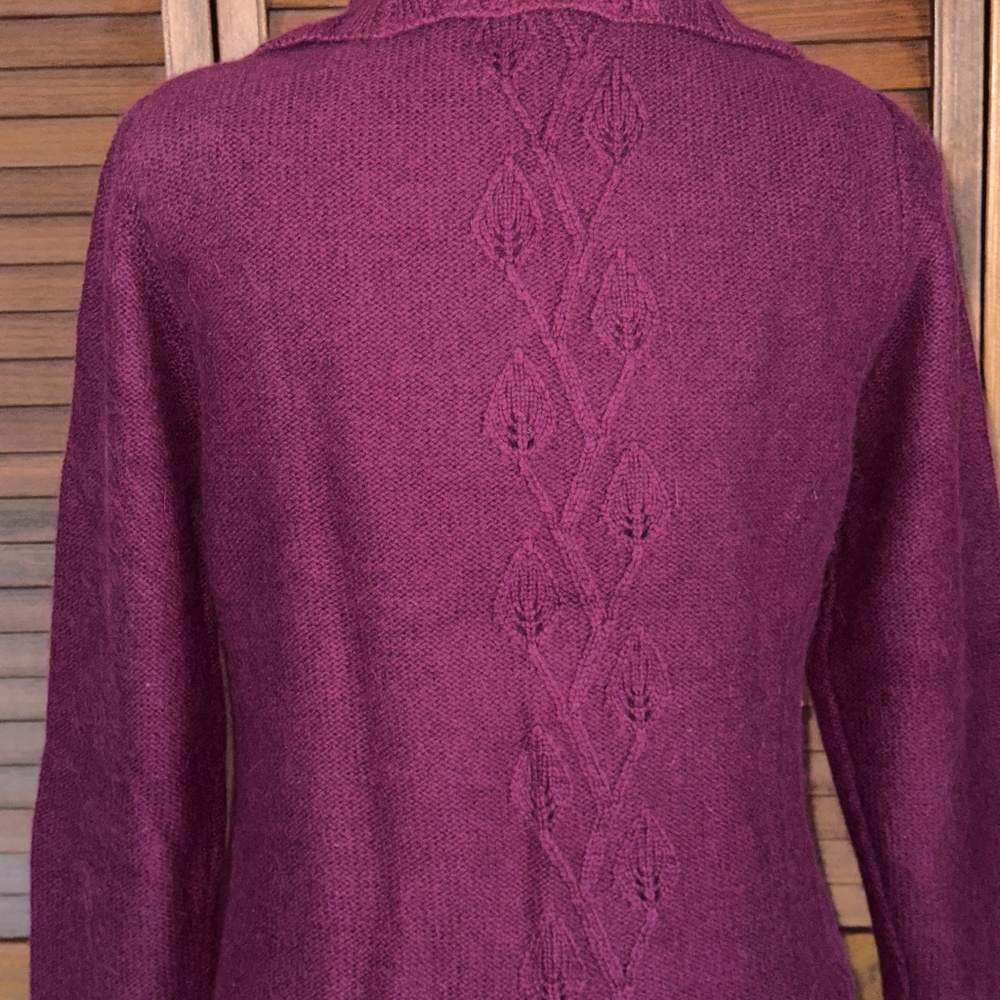 Christopher & Banks Women's Purple Collared Cardigan Sweater Size L - Picture 6 of 12